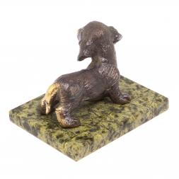 Статуэтка из бронзы &amp;quot;Такса&amp;quot; змеевик