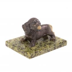 Статуэтка из бронзы &amp;quot;Такса&amp;quot; змеевик