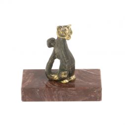 Статуэтка из бронзы на подставке из лемезита &amp;quot;Кошка&amp;quot;