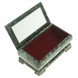 Шкатулка с иллюстрацией &amp;quot;Летний пейзаж&amp;quot; камень змеевик 17,5х9,5х7,5 см