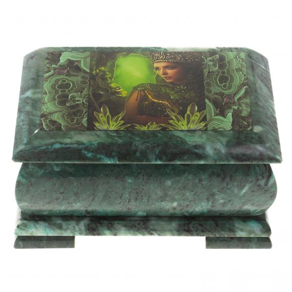 Шкатулка &amp;quot;Хозяйка медной горы&amp;quot; змеевик 20х12,5х10,3 см 124661