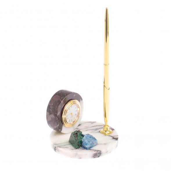 Часы с ручкой камень малахит, лазурит, мрамор 125097