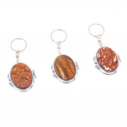 Складное зеркало брелок авантюрин овальное