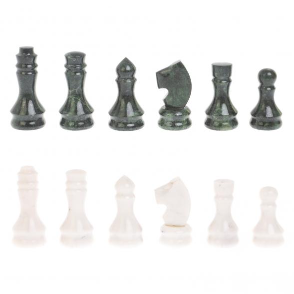 Шахматы &amp;quot;Турнирные&amp;quot; доска 41х41 см белый мрамор, змеевик 127237