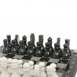 Шахматы &amp;quot;Турнирные&amp;quot; доска 41х41 см белый мрамор, змеевик