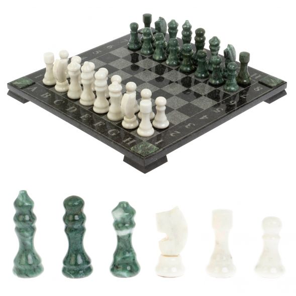 Шахматы &amp;quot;Турнирные&amp;quot; из мармора и змеевика 36х36 см 128179