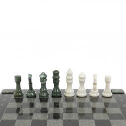 Шахматы "Турнирные" из мармора и змеевика 36х36 см