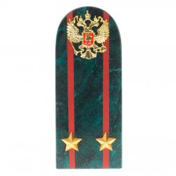 Сувенир погон &amp;quot;Подполковник МВД&amp;quot; камень змеевик