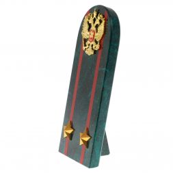 Сувенир погон &amp;quot;Подполковник МВД&amp;quot; камень змеевик