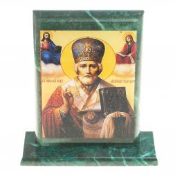 Икона "Святые" змеевик 15х5х15,5 см