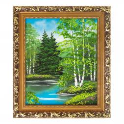 Картина &amp;quot;Летний пейзаж&amp;quot; багет 31х36 см, каменная крошка