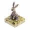 Статуэтка из бронзы &amp;quot;Зайчик сидит&amp;quot; камень змеевик