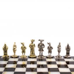 Шахматы &amp;quot;Средневековье&amp;quot; камень обсидиан оникс 42х42 см