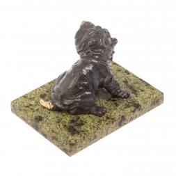 Статуэтка из бронзы &amp;quot;Шарпей&amp;quot; змеевик