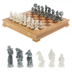 Шахматный ларец &amp;quot;Русские сказки&amp;quot; доска 49х49 см мрамолит / дерево