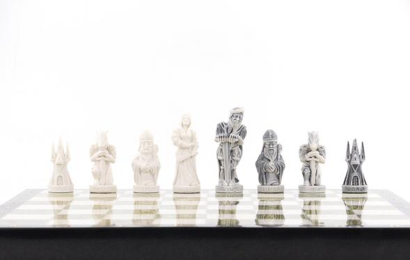 Оригинальные шахматы &amp;quot;Средневековье&amp;quot; камень змеевик мрамор 40х40 см 119960