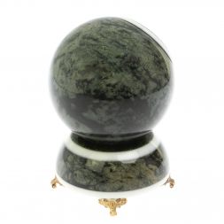 Часы шар &amp;quot;Антистресс&amp;quot; темный змеевик 11 см