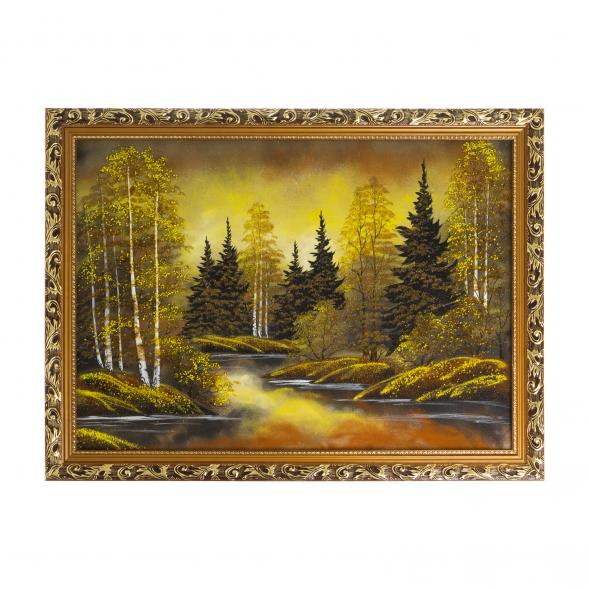Картина из каменной крошки &amp;quot;Осень янтарная&amp;quot; багет 58х78 см 122574
