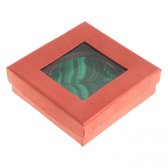 Зеркало круглое из камня малахит цвет золото 122744