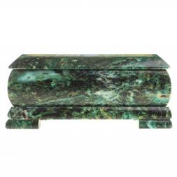 Шкатулка с иллюстрацией &amp;quot;Домик у ручья&amp;quot; камень змеевик 17,5х9,5х7,5 см