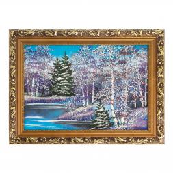Картина &amp;quot;Зимний пейзаж&amp;quot; багет 41х31 см, каменная крошка