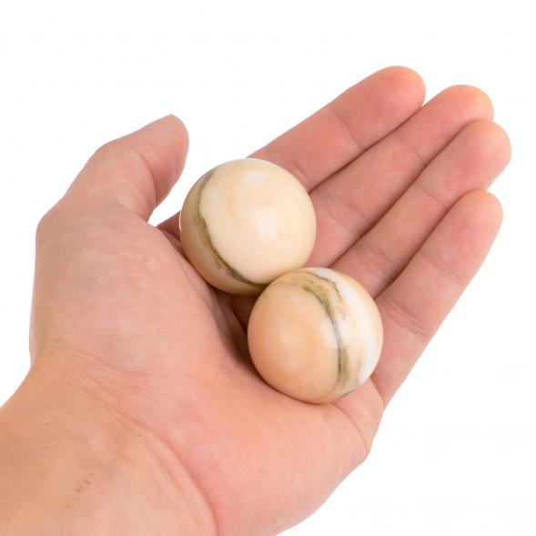 Шары для массажа 3,5 см 2 шт из газганского мрамора 125175