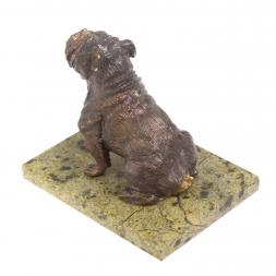 Статуэтка из бронзы &amp;quot;Бульдог&amp;quot; змеевик