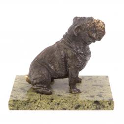 Статуэтка из бронзы &amp;quot;Бульдог&amp;quot; змеевик