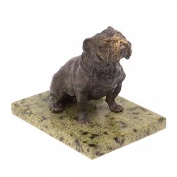 Статуэтка из бронзы &amp;quot;Бульдог&amp;quot; змеевик