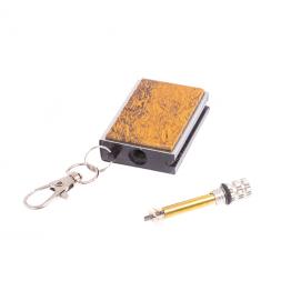 Брелок огниво &amp;quot;Вечная спичка&amp;quot; с накладкой из камня змеиная яшма 2,8х1,3х5 см