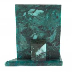 Икона с подсвечником Спиридон Тримифунтский из змеевика средняя