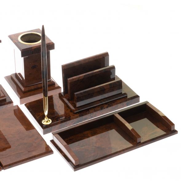 Письменный набор &amp;quot;Георгий Победоносец&amp;quot; камень обсидиан 122217