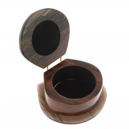 Шкатулка из камня обсидиан &amp;quot;Ракушка&amp;quot; 12х11х6 см