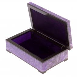 Шкатулка из камня чароит 14х8,5х4,5 см