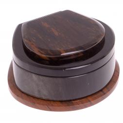 Шкатулка из камня обсидиан &amp;quot;Ракушка&amp;quot; 12х10х5,5 см