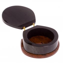 Шкатулка из камня обсидиан &amp;quot;Ракушка&amp;quot; 12х10х5,5 см