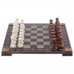 Шахматы с гравировкой &amp;quot;Турнирные&amp;quot; доска 36х36 см мрамор, лемезит