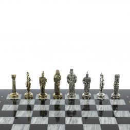 Шахматы подарочные Александр Македонский" доска 36х36 см / серый мрамор