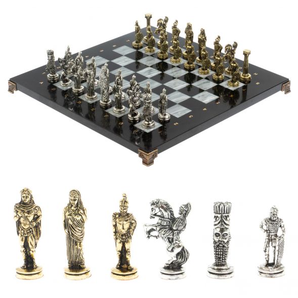 Шахматы подарочные Александр Македонский&amp;quot; доска 36х36 см / серый мрамор 127951