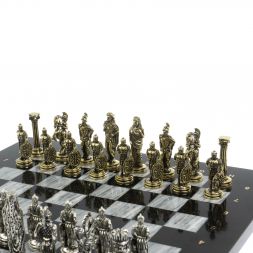 Шахматы подарочные Александр Македонский" доска 36х36 см / серый мрамор
