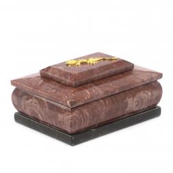 Шкатулка для украшений из камня лемезит 12х9х6 см