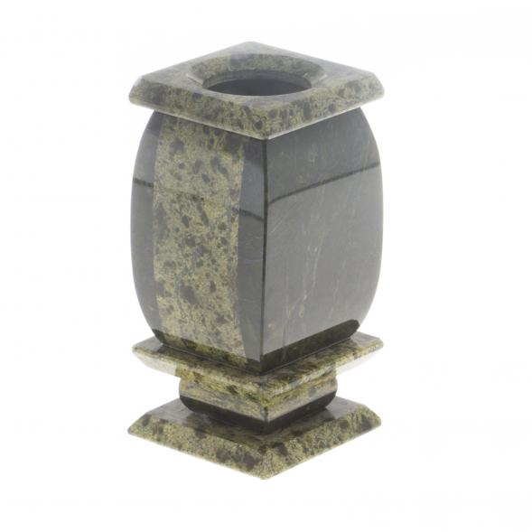 Карандашница из змеевика 6,5х6,5х13 см 124359