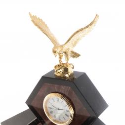 Письменный набор из лемезита &amp;quot;Орел&amp;quot; с лотком для бумаг А4 и бюваром