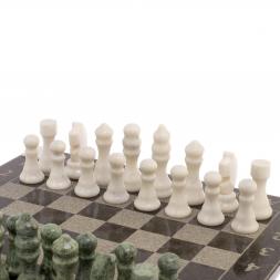 Шахматы с гравировкой &amp;quot;Турнирные&amp;quot; доска 36х36 см змеевик, мрамор