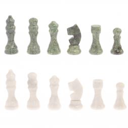 Шахматы с гравировкой &amp;quot;Турнирные&amp;quot; доска 36х36 см змеевик, мрамор