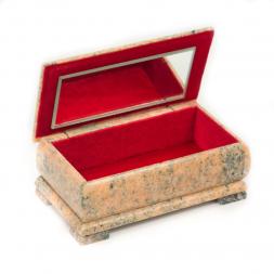 Шкатулка под деньги "Купюра" розовый мрамор 19x10x8 см