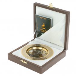 Тарелка с гравюрой &amp;quot;Санкт-Петербург. Разводные мосты&amp;quot; 12 см в подарочной упаковке Златоуст