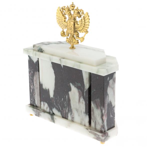 Часы настольные &amp;quot;Герб России&amp;quot; из саянского мрамора 129792