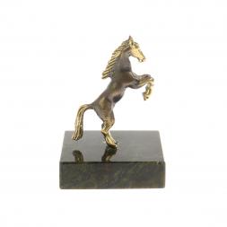 Статуэтка из бронзы &amp;quot;Лошадка на дыбах&amp;quot; змеевик