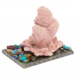 Сувенир &amp;quot;Ангел в цветке&amp;quot; из змеевика и мрамолита